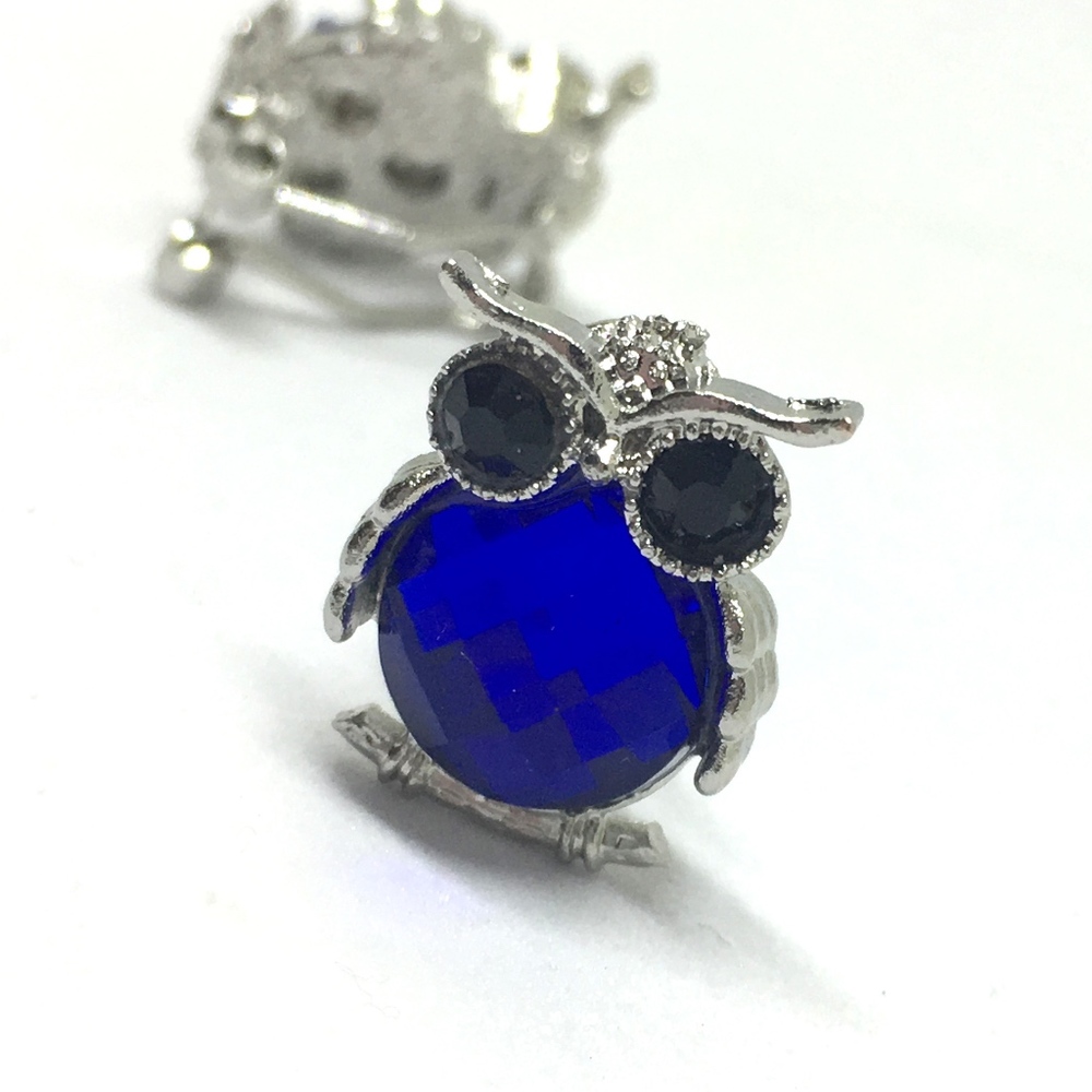 Blue Owl Earrings made with Swarovski Elements